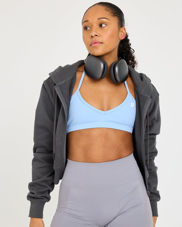 Core Classic Cropped Hoodie med dragkedja
